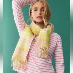 Maeve Lightweight Plaid Wool scarf.